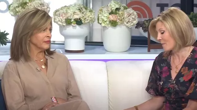 Veronica Beard Liberty Dress in Russet worn by Hoda Kotb in Today on October 10, 2024