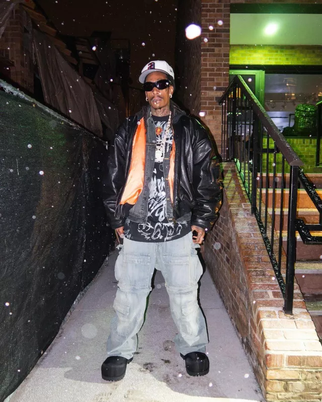Bottes de neige courtes Balenciaga en nylon noir Alaska portées par Wiz Khalifa sur le compte Instagram @wizkhalifa