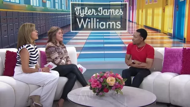 Veronica Beard Edia Wide-Leg Pants in Ivory worn by Hoda Kotb as seen in Today with Hoda & Jenna on October 11, 2024