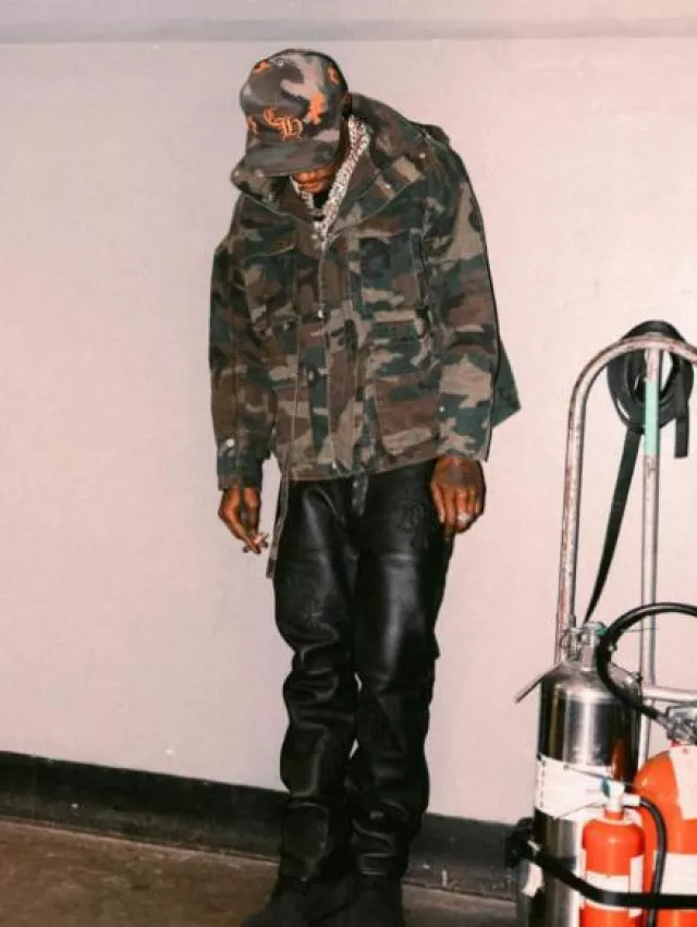 Chrome Hearts Black Leather Cross Patch Pants worn by A Boogie wit da Hoodie on the Instagram account @aboogievsartist