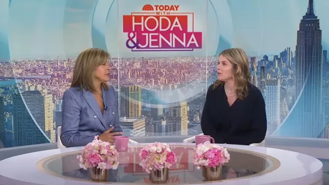 Veronica Beard Miller Dickey Jacket in Blue Melange worn by Hoda Kotb as seen in Today with Hoda & Jenna on  October 14, 2024