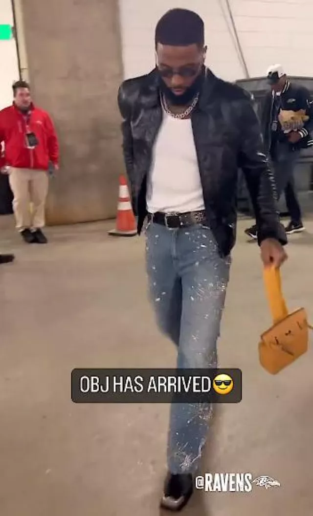 Hermès Hac A Dos PM Naturel Sable Togo Palladium Hardware worn by Odell Beckham Jr. on the Instagram account @obj
