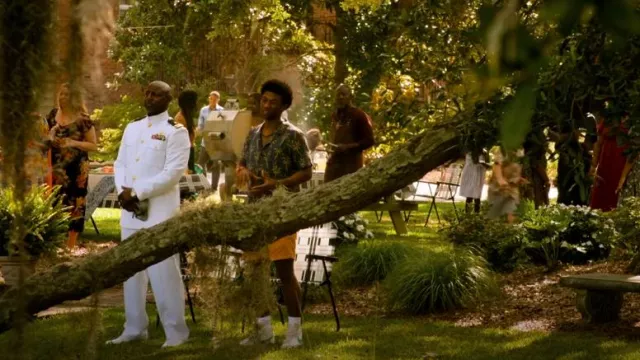 Marine Layer Atlas Textured Shirt worn by Pope Heyward (Jonathan Daviss) as seen in Outer Banks (S04E02)