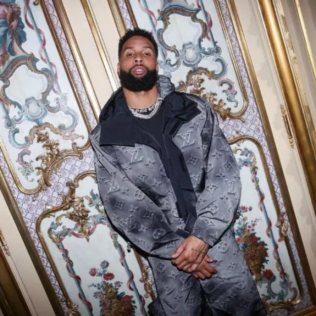 Louis Vuitton Black 2054 Monogram Reversible Jacket worn by Odell Beckham Jr. on the Instagram account @obj