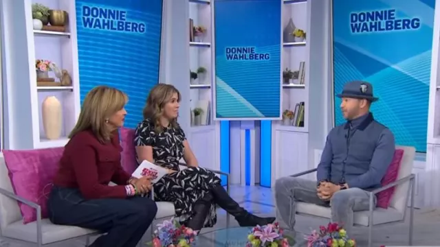 Cinq a Sept Benji Wide Leg Jeans in Indigo worn by Hoda Kotb as seen in Today with Hoda & Jenna on October 16, 2024