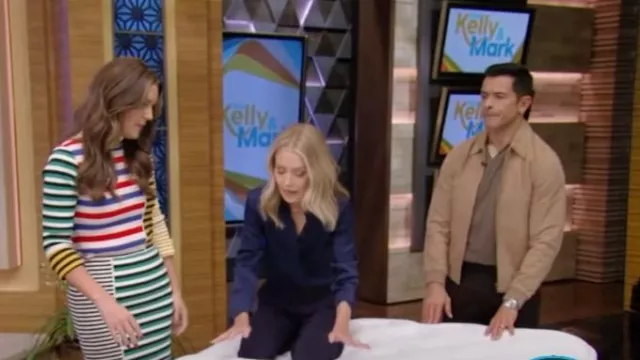 Robe L F Markey Cecil portée par Monica Mangini telle que vue dans LIVE with Kelly and Mark le 17 octobre 2024