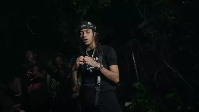 Louis Vuitton Black & Grey Monogram Trio Messenger Bag worn by DD Osama in DD Osama - Ungrateful ft. Lil Crix
