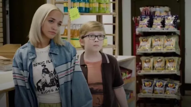 Guess Originals Go Chest Denim Bomber Jacket worn by Ava (Amirah J) as seen in High Potential (S01E05)