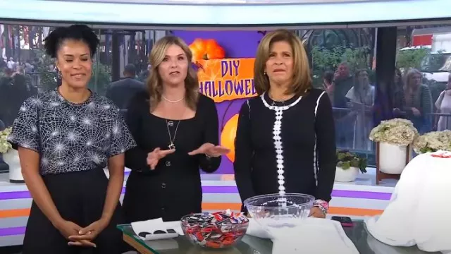 Proenza Schouler White Label Kieran Dress in Tie Dye worn by Hoda Kotb as seen in Today with Hoda & Jenna  on October 22, 2024