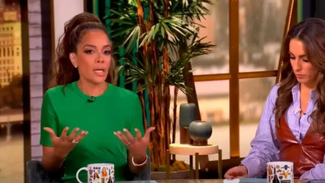 Rabanne Ruched Satin Maxi Dress worn by Sunny Hostin as seen in The View on October 22, 2024