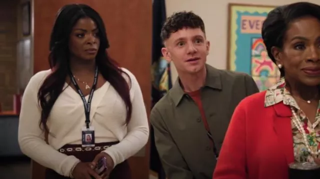 Splendid Leah Twist Front Sweater worn by Ava Coleman (Janelle James) as seen in Abbott Elementary (S04E03)