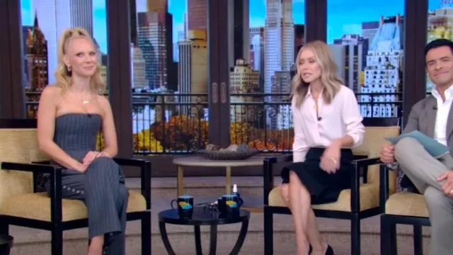 Miaou Libra Corset Top worn by Juno Temple as seen in LIVE with Kelly and Mark on October 24, 2024