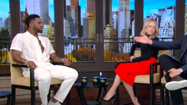 Saturdays NYC Off-White Canty Shirt worn by Jason Derulo as seen in LIVE with Kelly and Mark on October 28, 2024