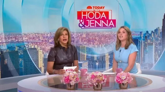 Shoshanna Piera Slit-Hem Button-Down Midi Dress worn by Hoda Kotb as seen in Today with Hoda & Jenna on October 23, 2024