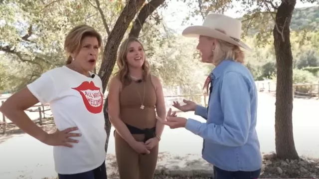 MML Hospitality Joann's All Ways Welcome Tee worn by Hoda Kotb as seen in Today on  October 25, 2024