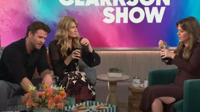 LA Double J Ella Dress worn by Laura Dern as seen in The Kelly Clarkson Show on October 16, 2024