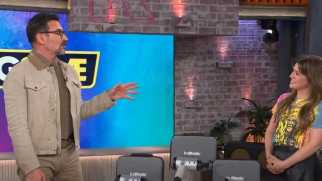 John Varvatos Linen Jacket With Leather Collar worn by Lawrence Zarian as seen in The Kelly Clarkson Show on October 29, 2024