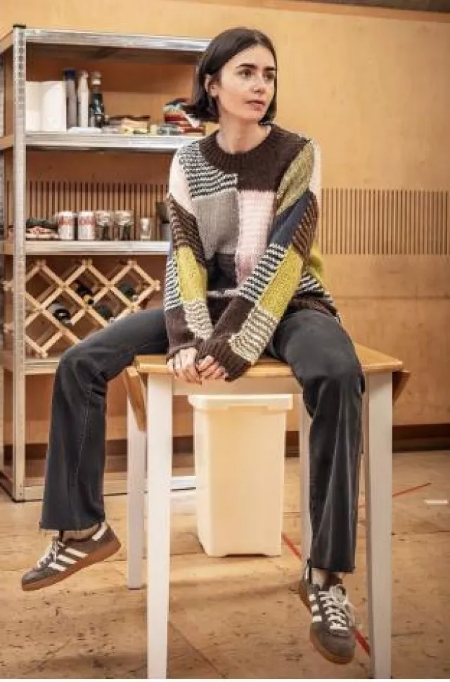 Adidas Handball Spezial Shoes worn by Lily Collins on her Instagram Post on October 15, 2024