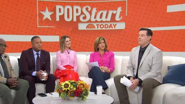 L'Agence Neo Cropped Cardigan worn by Hoda Kotb as seen in Today on October 30, 2024