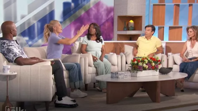 Alexander McQueen Paint Dipped Sneakers worn by Akbar Gbaja-Biamila as seen in The Talk on November 1, 2024