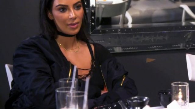 The leg straps of Kim Kardashia in Keeping Up With The Kardashians