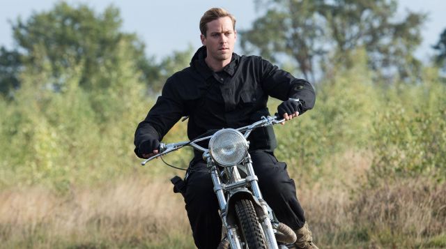 The metisse motorcycle of Illya (Armie Hammer) in The Man from U.N.C.L.E.