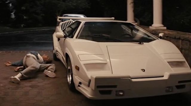 White Lamborghini Countach driven by Jordan Belfort (Leonardo DiCaprio) as seen in The Wolf Of Wall Street