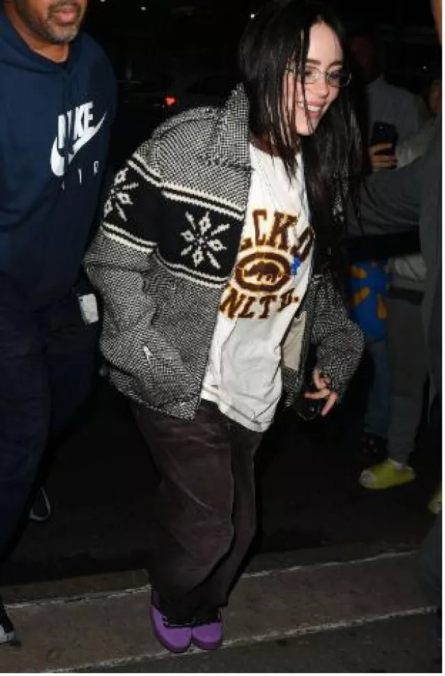 Chrome Hearts Blue Resin Cross Pendant Ball Chain Necklace worn by Billie Eilish at Snl After-Party on October 20, 2024