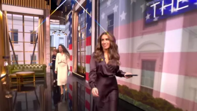veronica beard otis silk dress Veronica Beard Otis Silk Dress worn by Alyssa Farah as seen in The View on  November 5, 2024