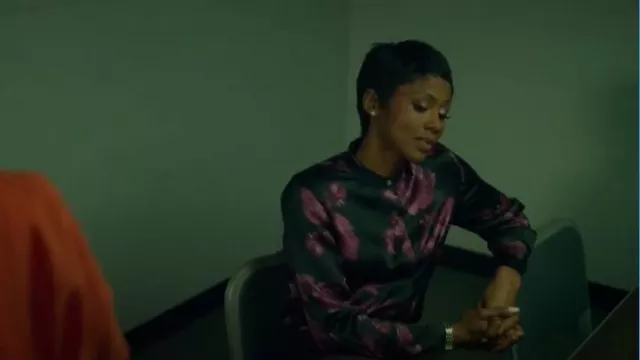 Vince Begonia Silk Blouse worn by Jax Stewart (Emayatzy Corinealdi) as seen in Reasonable Doubt (S02E09)