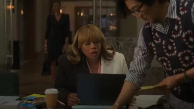 Eloquii Colorblock Blazer worn by Krystal Walters (Angela Grovey) as seen in Reasonable Doubt (S02E09)