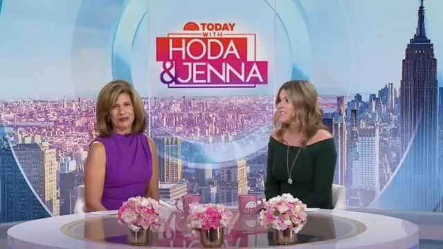 Lela Rose Off-The-Shoulder Pointelle Godet Dress worn by Jenna Bush Hager as seen in Today with Hoda & Jenna on  November 11, 2024