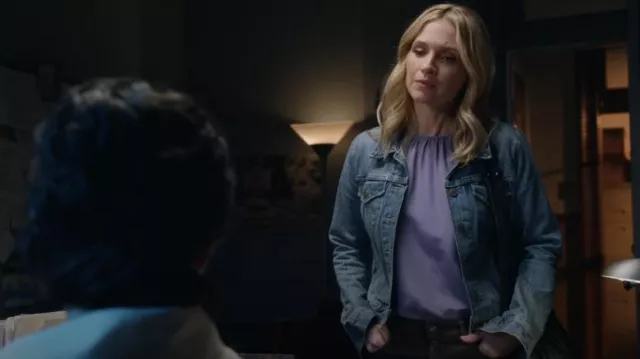 Veste en jean J Crew portée par Eddie Janko (Vanessa Ray) comme on le voit dans Blue Bloods (S14E14)