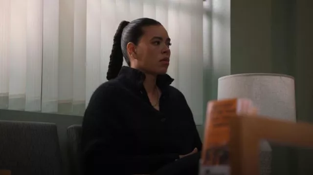 Jenni Kayne Boucle Button Pullover worn by Nancy Gillian (Brianna Baker) as seen in 9-1-1: Lone Star (S05E06)