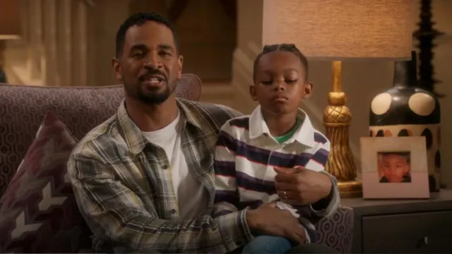 Officine Generale Ahmad Plaid Button-Up Overshirt worn by Damon (Damon Wayans Jr.) as seen in Poppa's House (S01E04)