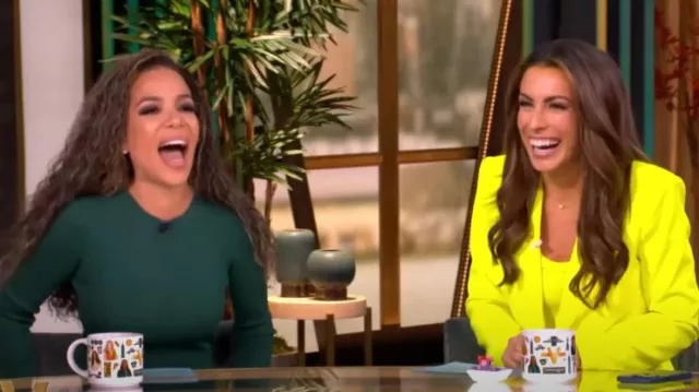 Imagene belted Ribbed Pointelle-knit Wool Midi Dress worn by Sunny Hostin as seen in The View on November 14, 2024