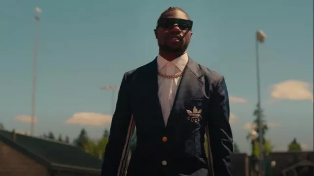 Adidas Gucci Blazer Jacket worn by Noah Lyles as seen in SPRINT (S02E01)