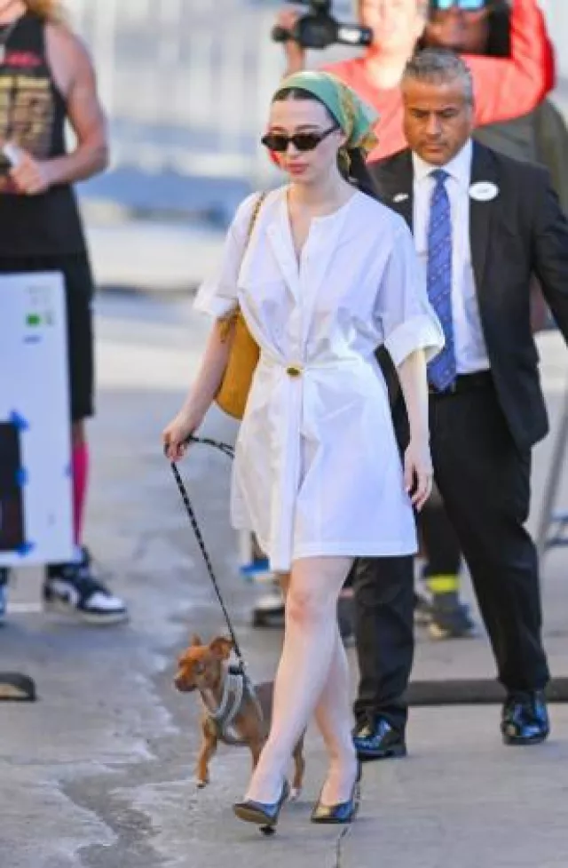 Loewe Pebble Dress in Cotton worn by Mikey Madison at Jimmy Kimmel Live on November 14, 2024