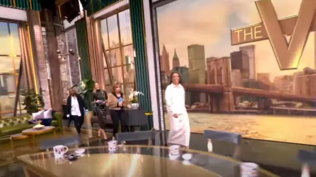 Rosetta Getty Zip Wool-Cashmere Rib Maxi Skirt worn by Sunny Hostin as seen in The View on November 19, 2024