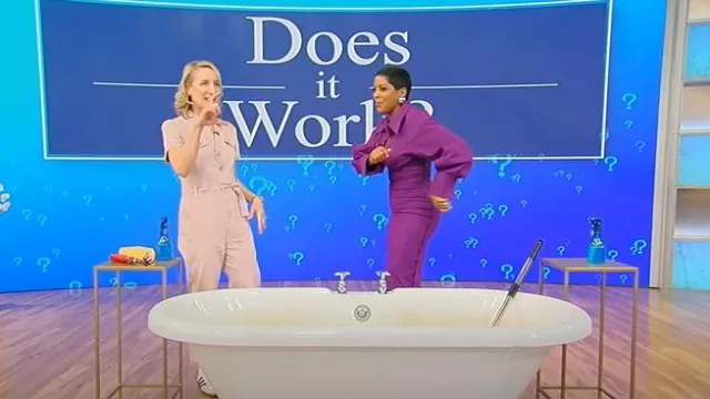 Indicate Draped Cutout Stretch-jersey Midi Dress worn by Tamron Hall as seen in Tamron Hall Show on November 8, 2024