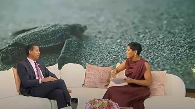 Erdem Asymmetric Satin Skirt worn by Tamron Hall as seen in Tamron Hall Show on November 13, 2024