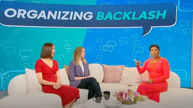 Mac Duggal Tonal Zebra Column Dress worn by Tamron Hall as seen in Tamron Hall Show on November 20, 2024