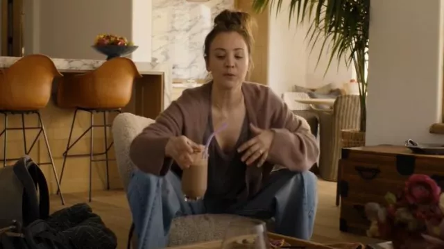 Natalie Martin Chiara Robe in Shangri-La Print Orchid worn by Ava Bartlett (Kaley Cuoco) as seen in Based on a True Story (S02E01)