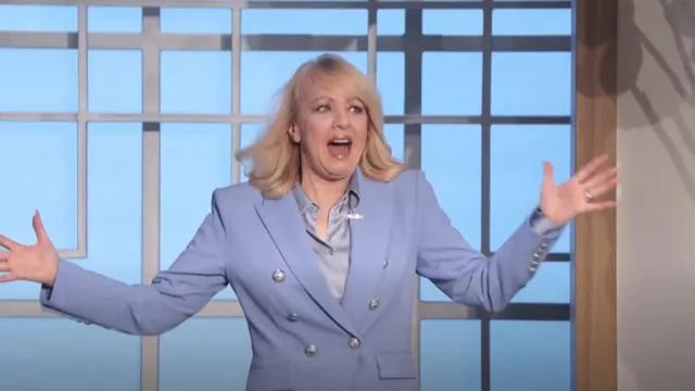 Veronica Beard Miller Jacket in Hydrangea worn by Wendi McLendon-Covey as seen in The Talk on November 18, 2024