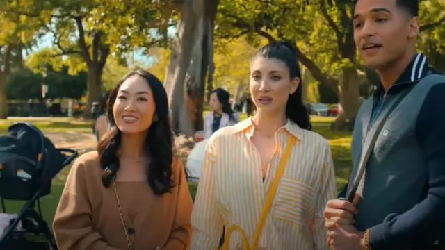 French Connection Thick Stripe Relaxed Popover worn by Ruby Gale (Priscilla Quintana) as seen in Based on a True Story (S02E02)