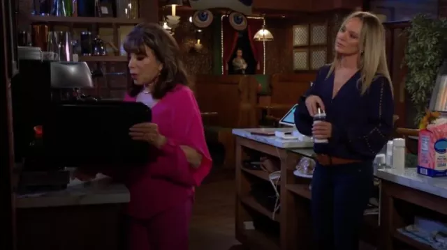 Ramy Brook Noa Embellished Top worn by Sharon Newman (Sharon Case) as seen in The Young and the Restless on November 25, 2024