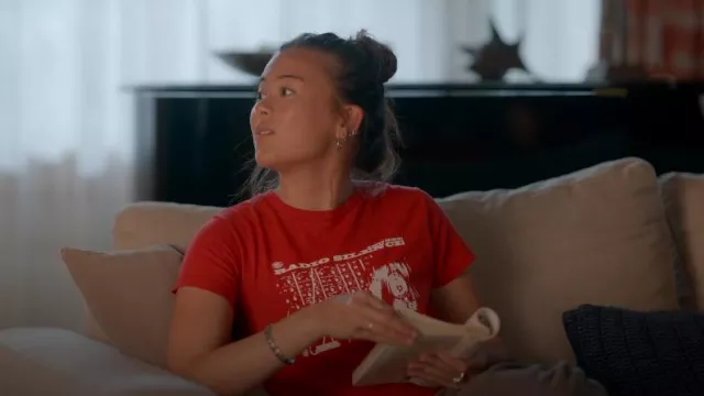 Brandy Melville Chloe Radio Silence Top worn by Alice (Lukita Maxwell) as seen in Shrinking (S02E01)