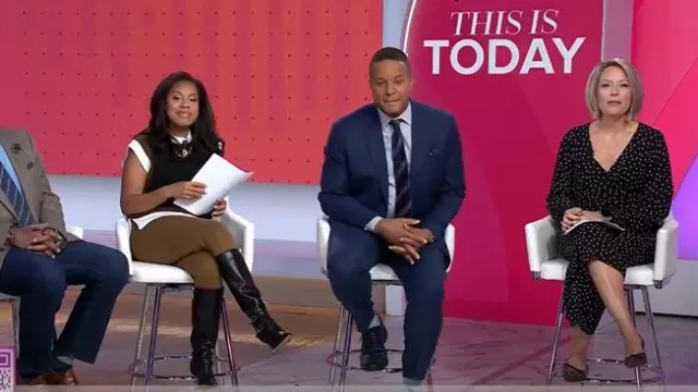 Gilet pull à col rond halogène Colorblock porté par Sheinelle Jones comme on le voit dans Today le 25 novembre 2024