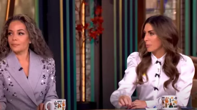 Simkhai Getty Pailettes Double-Breasted Blazer worn by Sunny Hostin as seen in The View on November 26, 2024