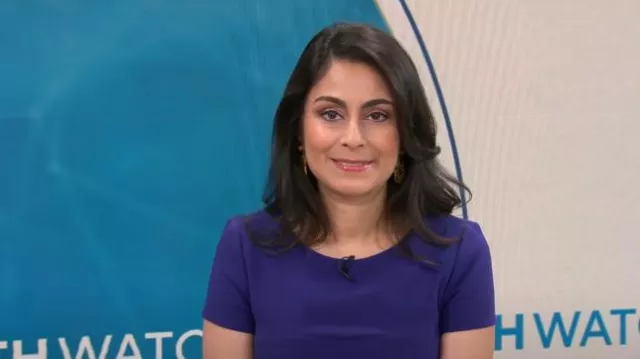 Robe Hugo Boss Duranita portée par Céline Gounder vue dans CBS Mornings le 27 novembre 2024